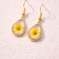 Wildflower Gold Dangle Earrings Large Pendant
