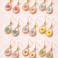 Wildflower Gold Dangle Earrings Large Pendant