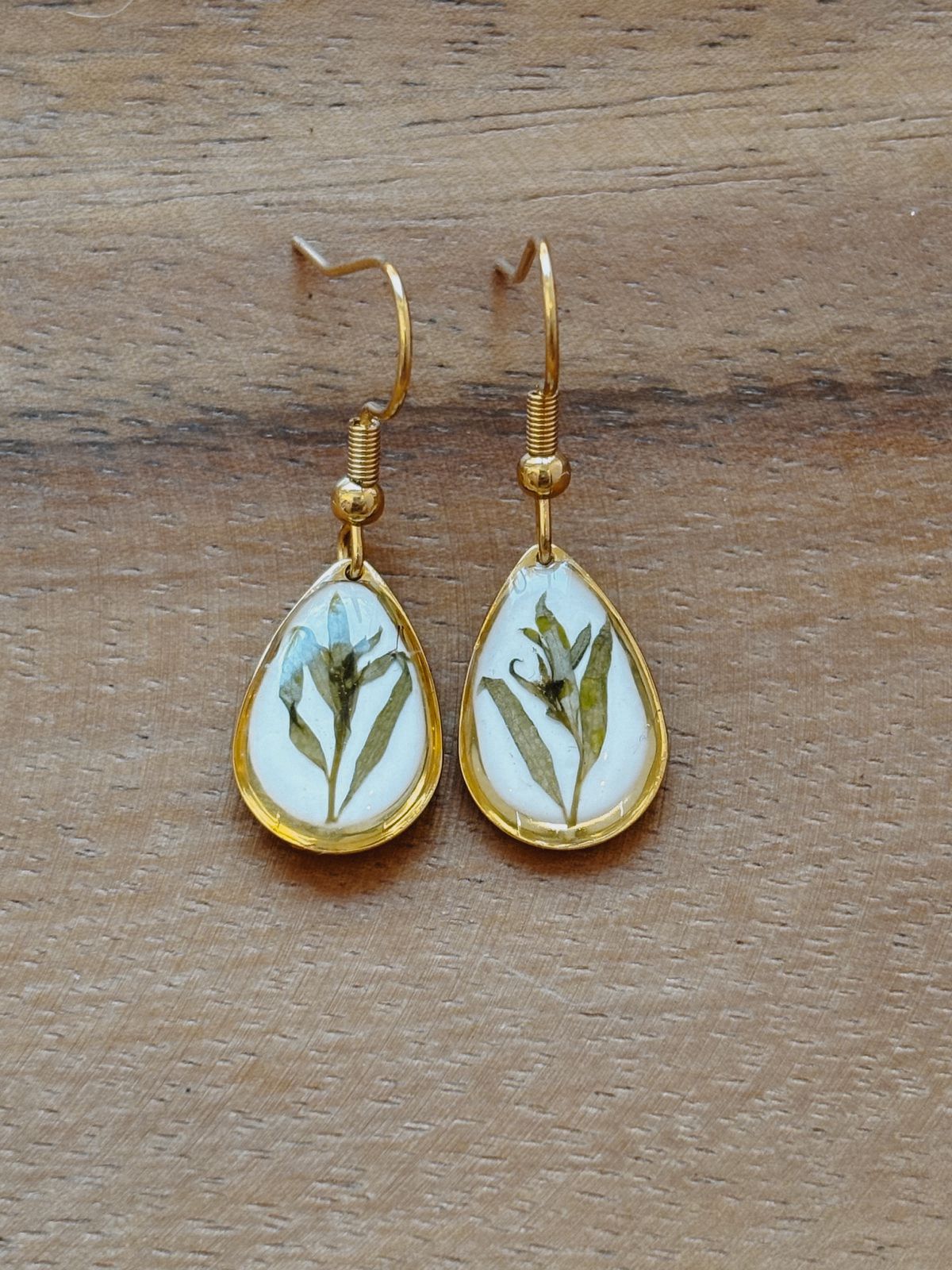 Wildflower Gold Dangle Earrings Large Pendant
