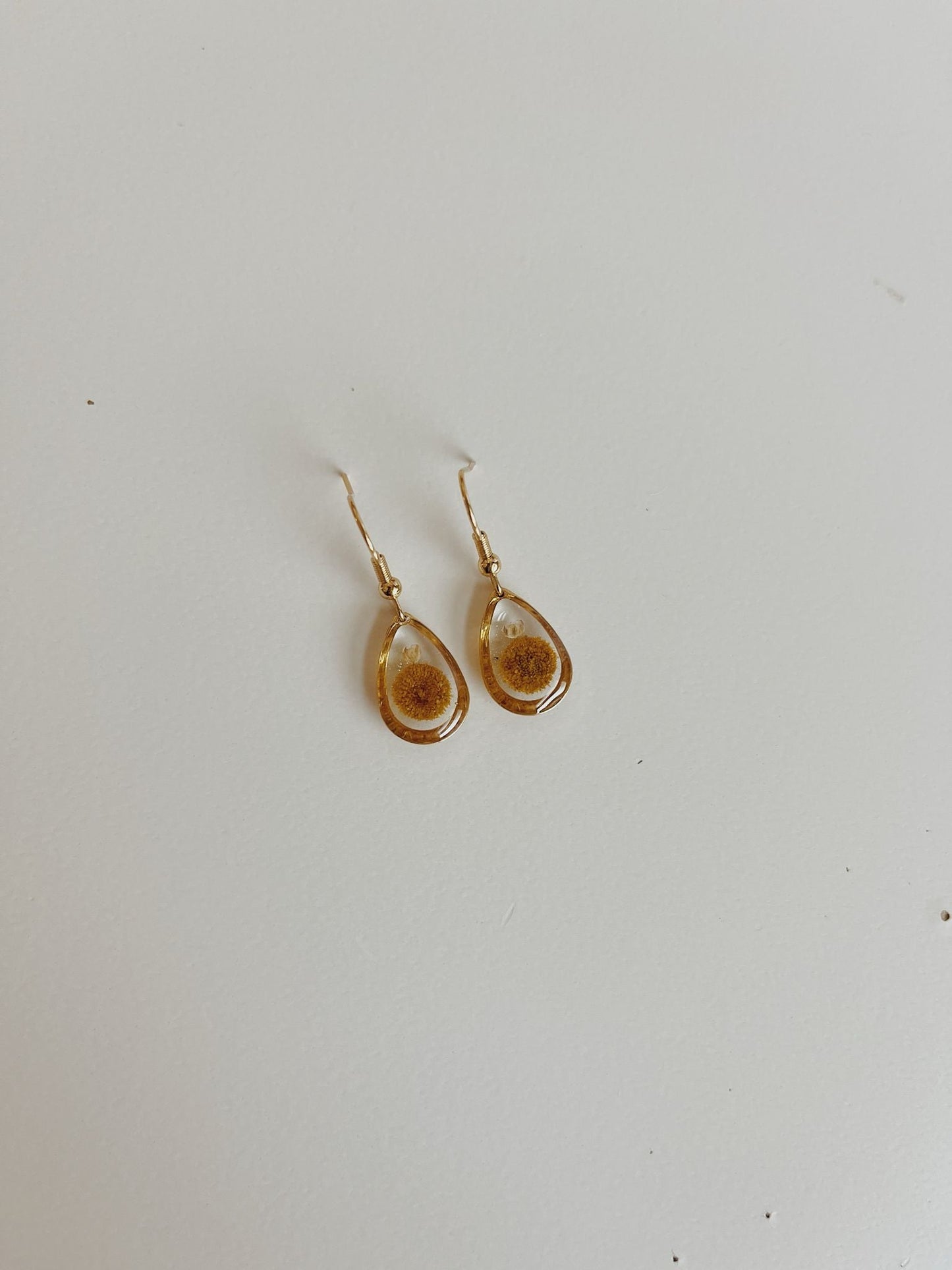 Wildflower Gold Dangle Earrings Large Pendant