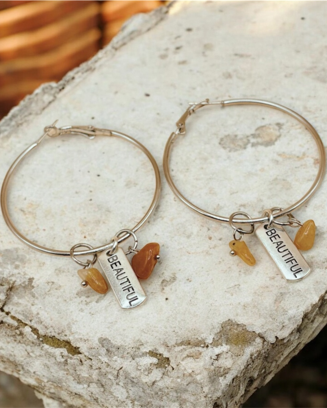 Beautiful Hoop Earrings- yellow