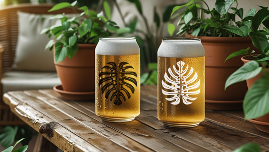 Monstera Beercan Glass- White