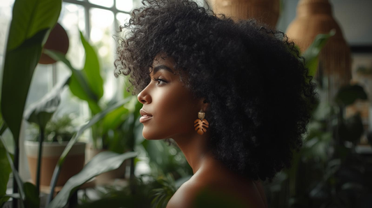 Monstera Handmade Clay Earrings- Brown