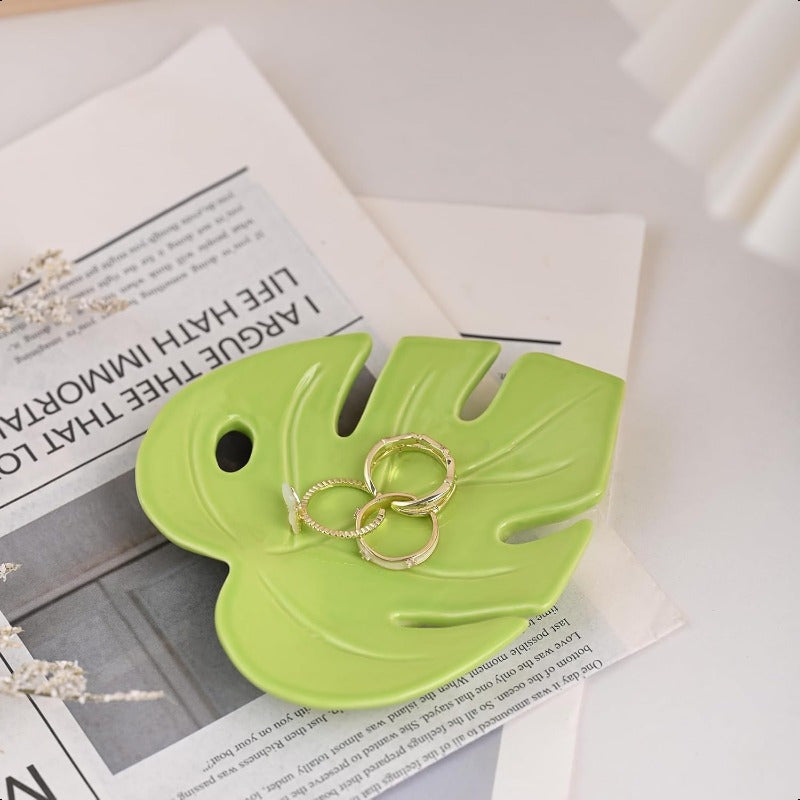 Ceramic Monstera Trinket Dish - The Leafy Branch