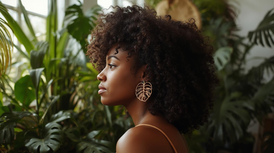 Rose Golden Monstera Earrings