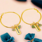 Enough Gold Hoop Earrings- blue