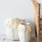 Fringed Skirt Mohair Decorative Wool Basket - The Leafy Branch