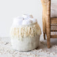 Fringed Skirt Mohair Decorative Wool Basket - The Leafy Branch