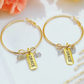 Grace Gold Hoop Earrings- blue