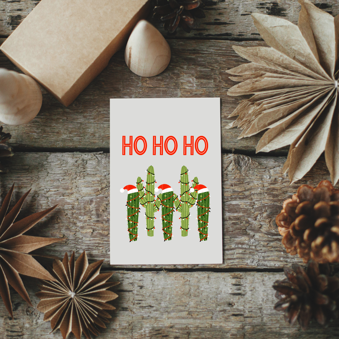 Cactus HoHoHo Holiday Greeting Card