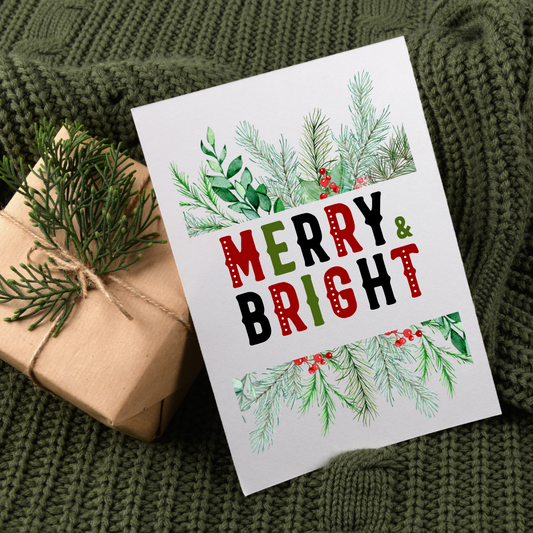 Merry & Bright Holiday Greeting Card