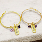 Hope Gold Hoop Earrings-Purple