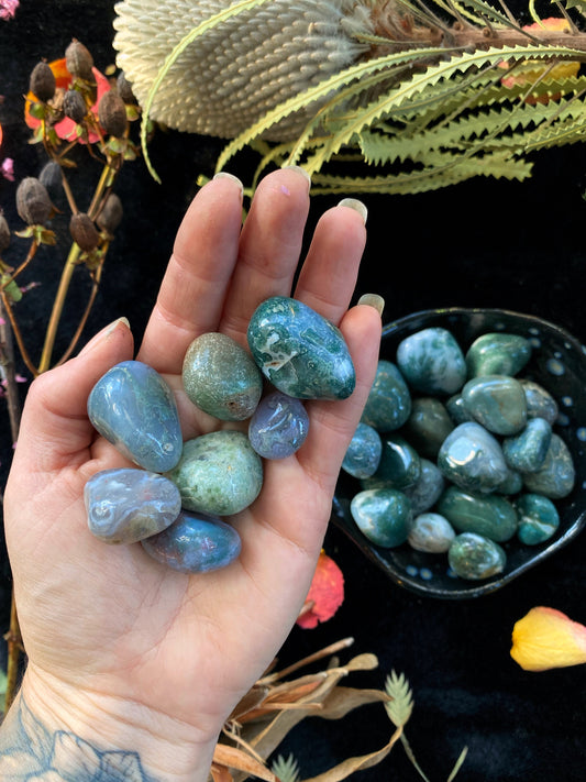 Tumbled Moss Agate - The Leafy Branch