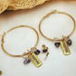 Inspire Gold Hoop Earrings- blue