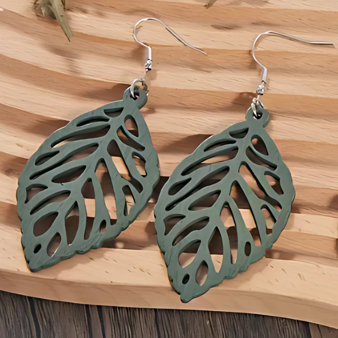 Leaf Earrings- Green