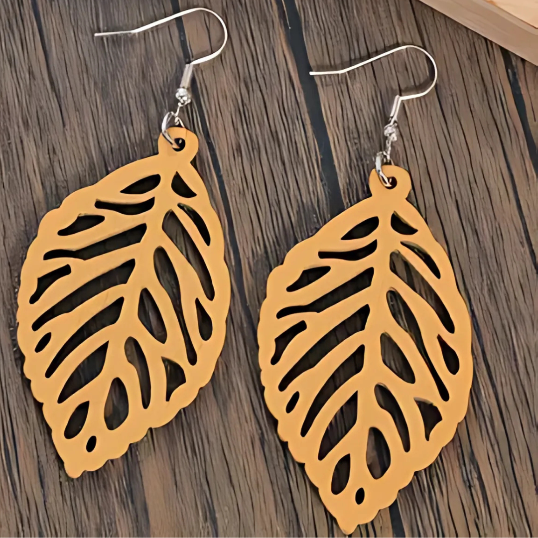 Leaf Earrings- Yellow