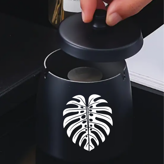 Monstera Metal Ashtray w/ Lid