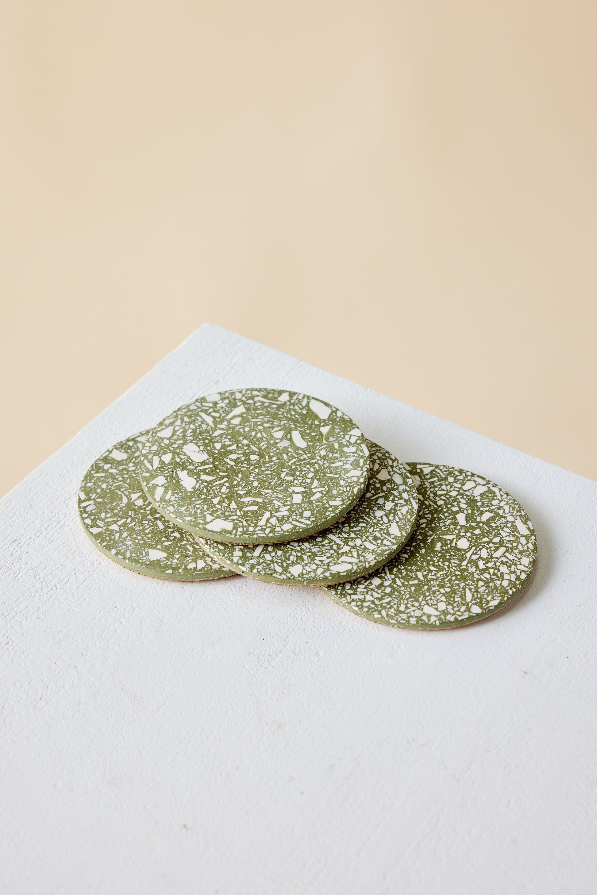 Olive Terrazzo Coasters - Set of 4 - The Leafy Branch