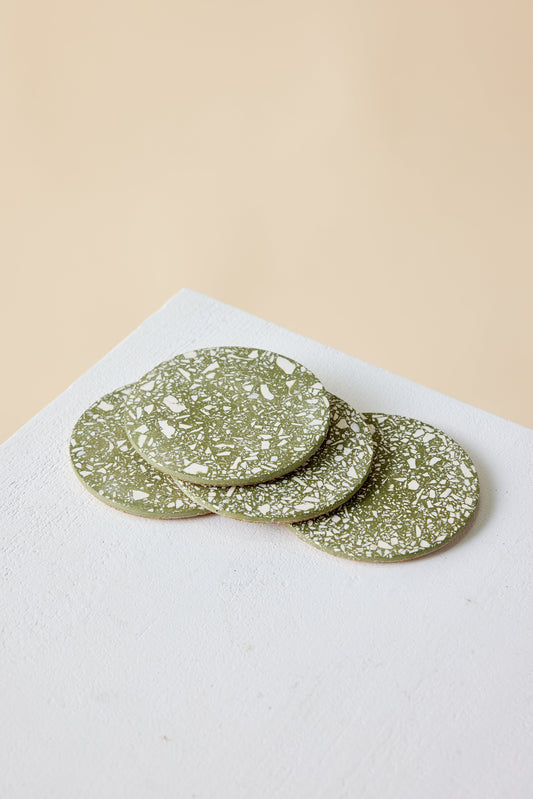 Olive Terrazzo Coasters - Set of 4 - The Leafy Branch