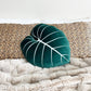 Philodendron Gloriosum Pillow - Forest Green