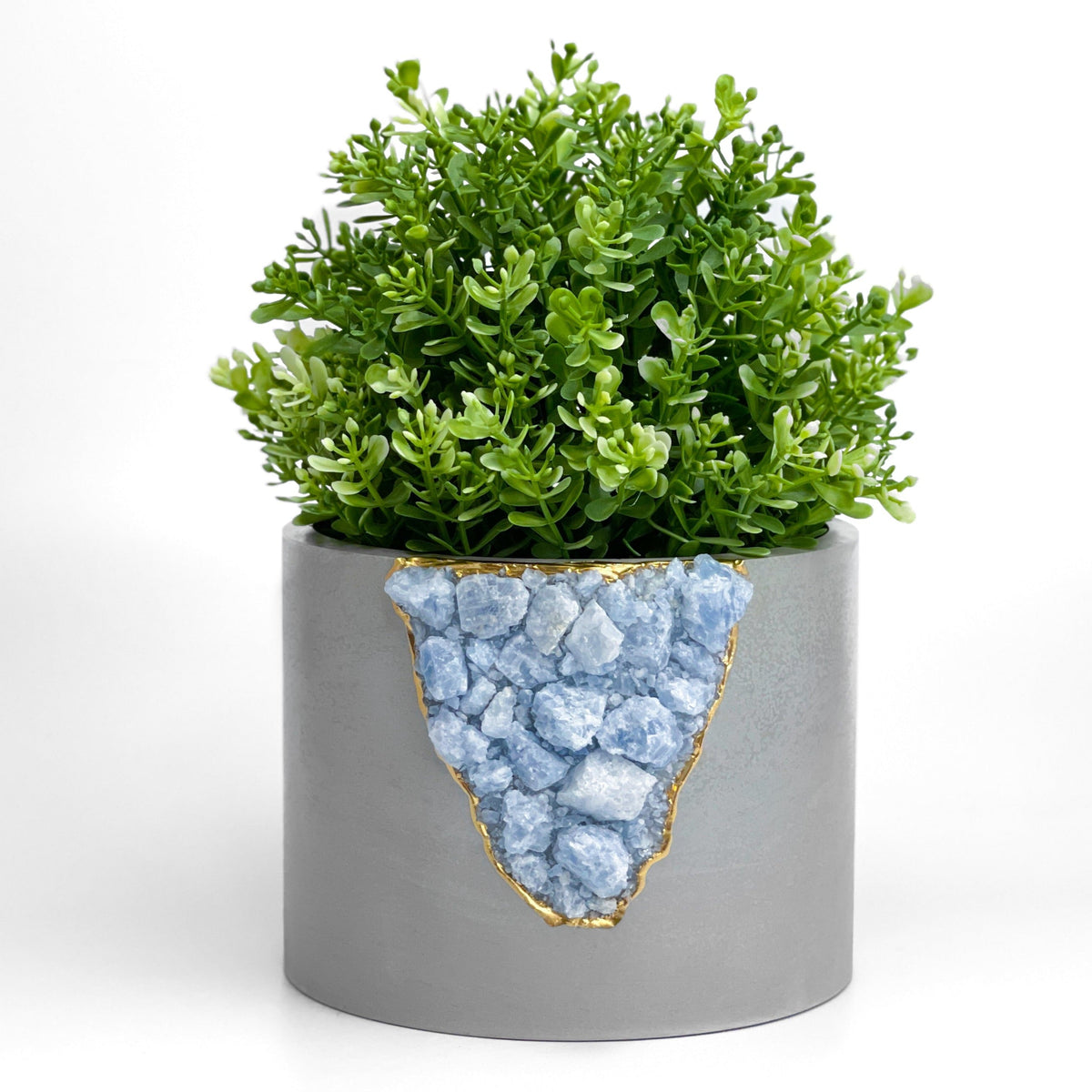 BLUE CALCITE PLANTER- 6in