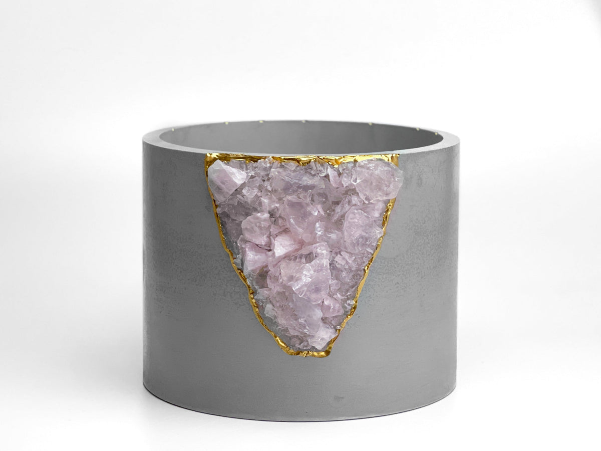 ROSE QUARTZ PLANTER - 6in