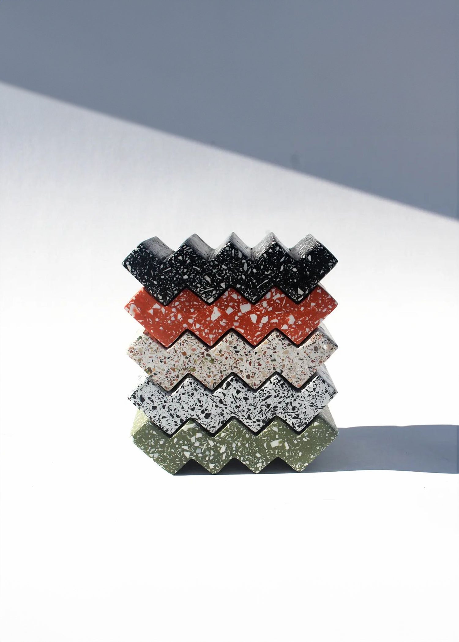 Zig-Zag Olive Green Terrazzo Soap Dish - The Leafy Branch