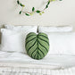 Tufted Calathea Orbifolia Leaf Pillow