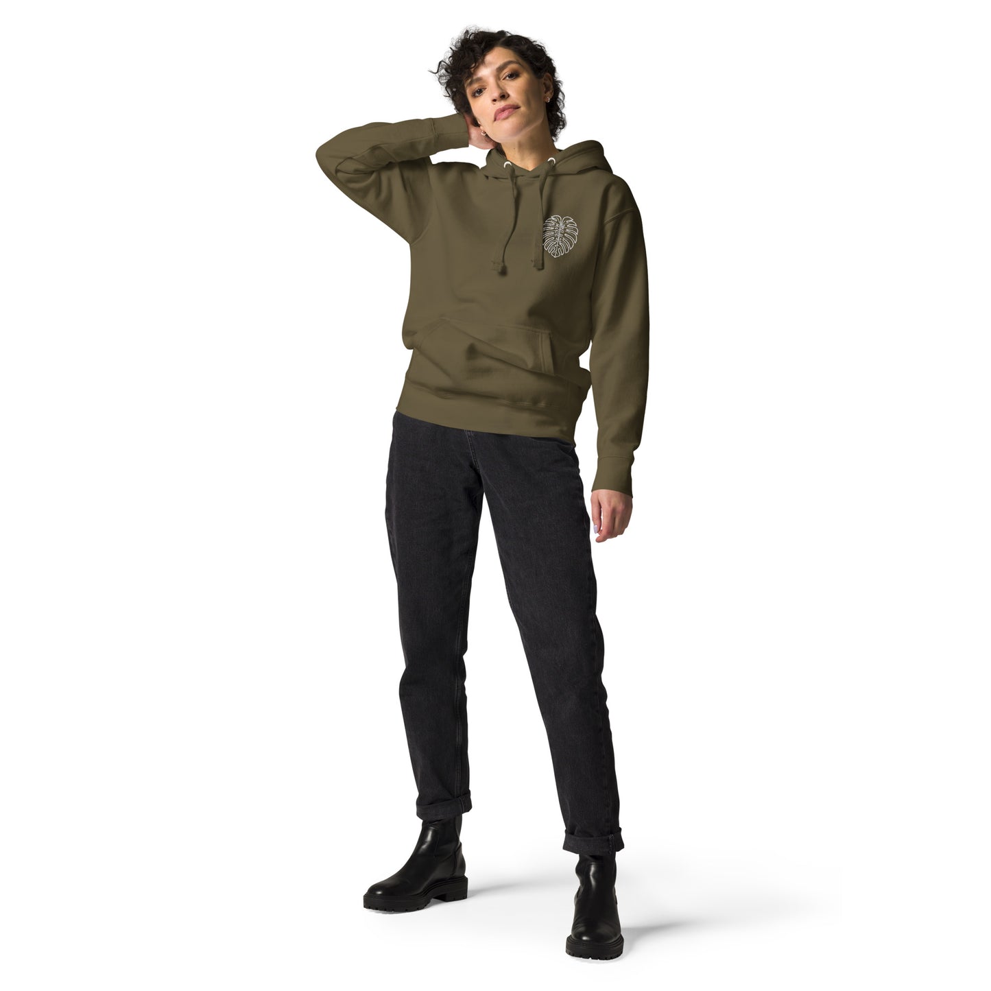 Monstera Essentials Hoodie- Military Green