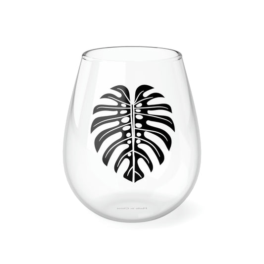 Monstera Stemless Wine Glass
