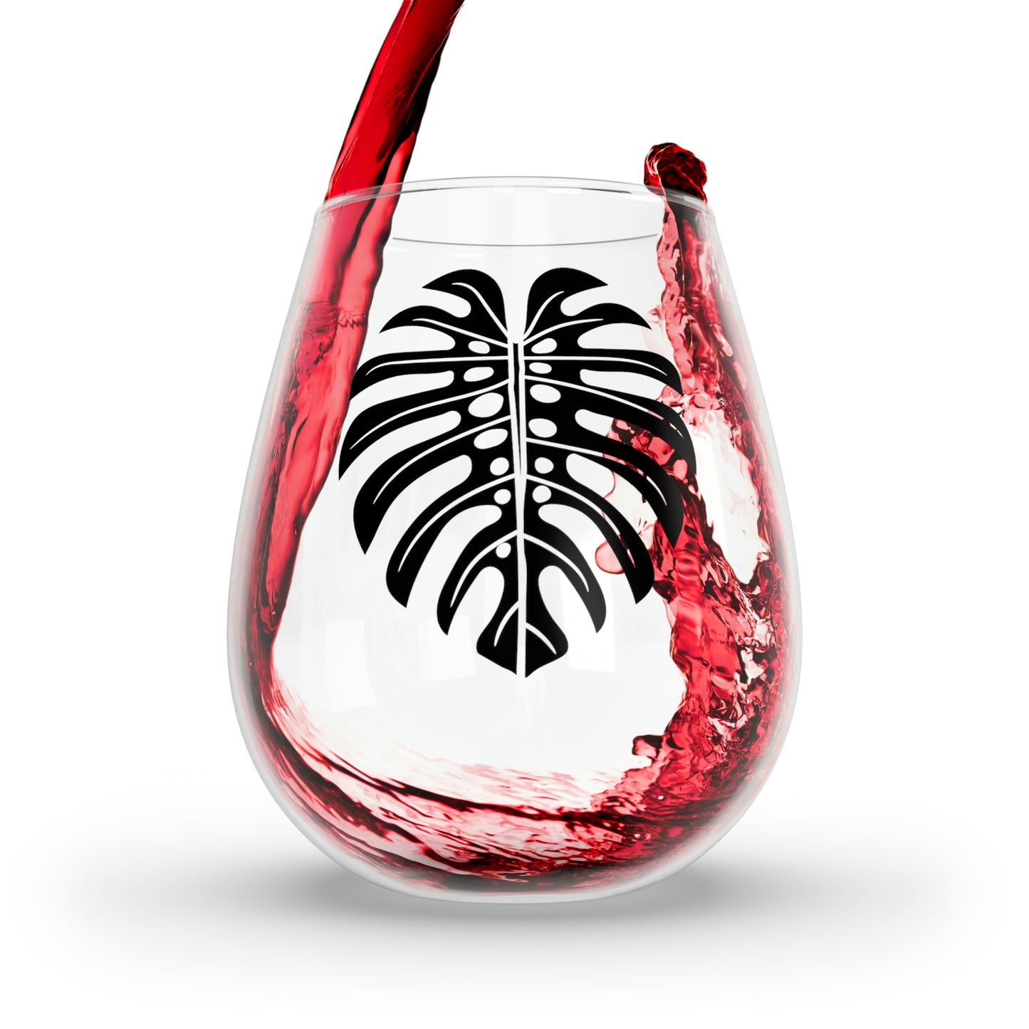 Monstera Stemless Wine Glass